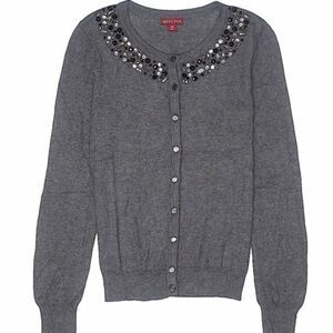 Merona cardigan womens grey jeweled cardigan small